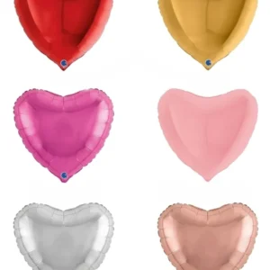 Folieballong: Hjerte - Ulike farger - 91cm